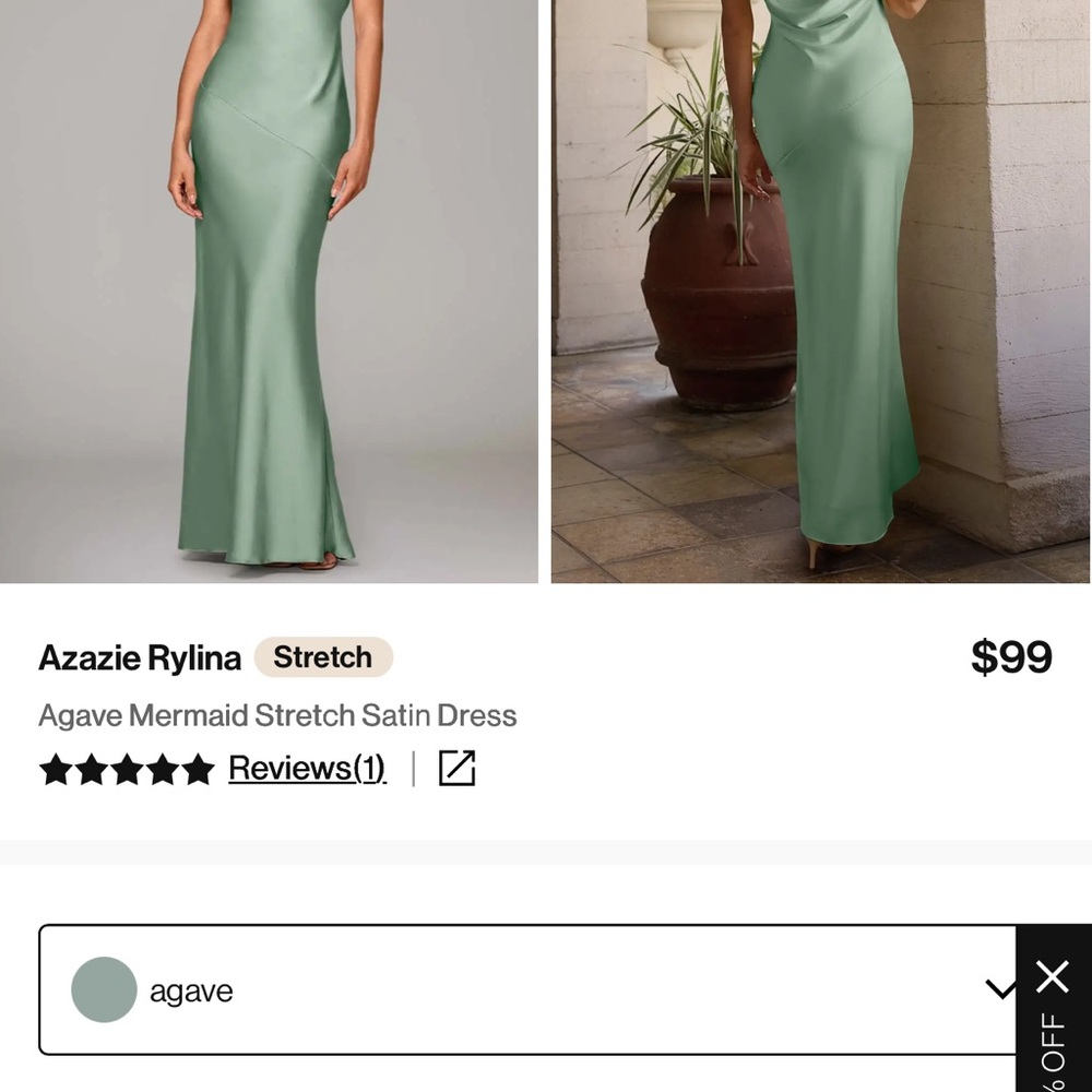 Azazie Agave Satin Dress